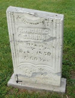 Gravestone for Reverend Noah C. Cannon